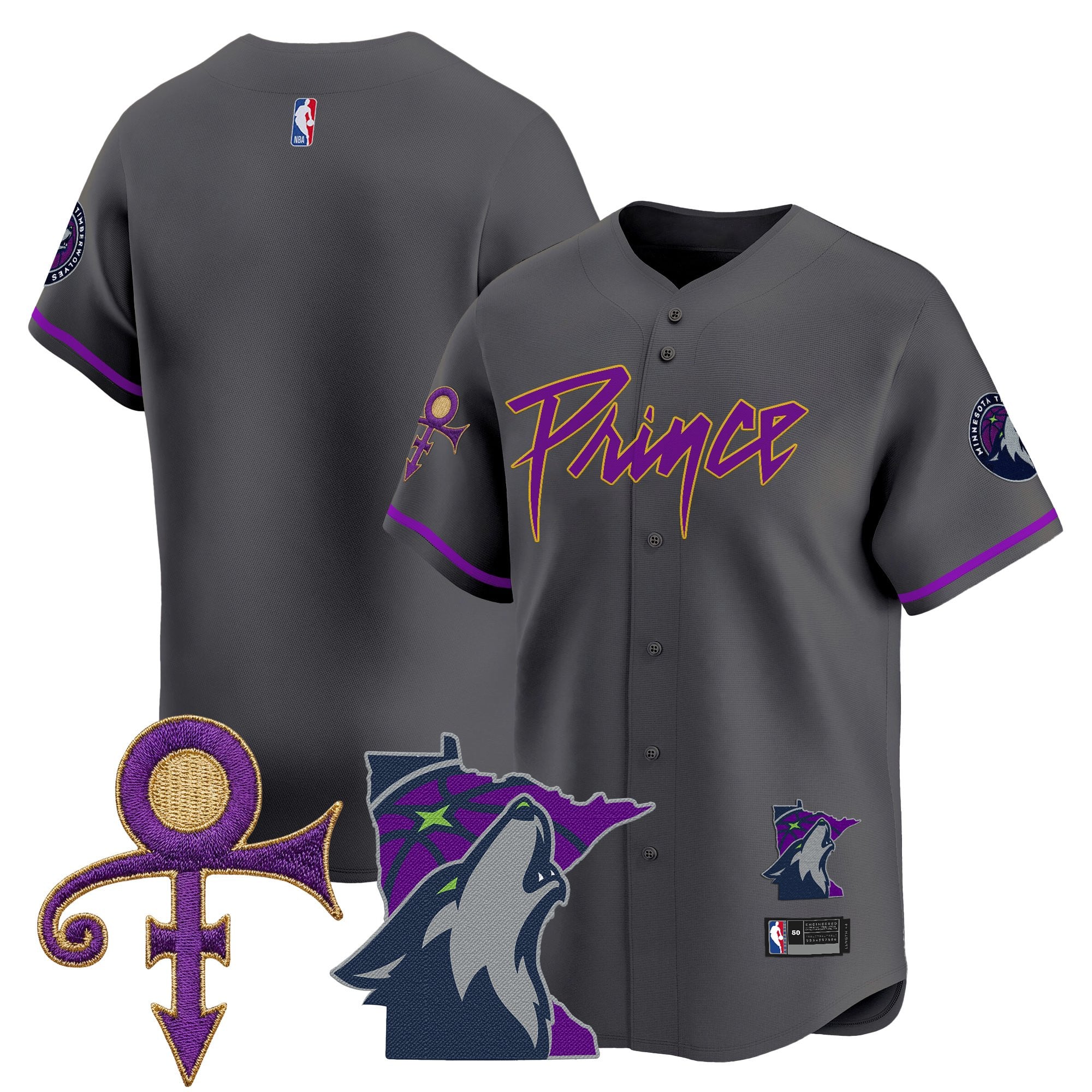 MIN Prince Patch Vapor Baseball Jersey - Stitched
