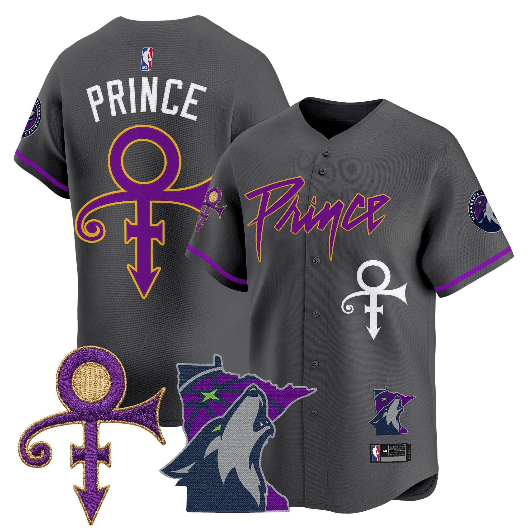 MIN Prince Patch Vapor Baseball Jersey - Stitched