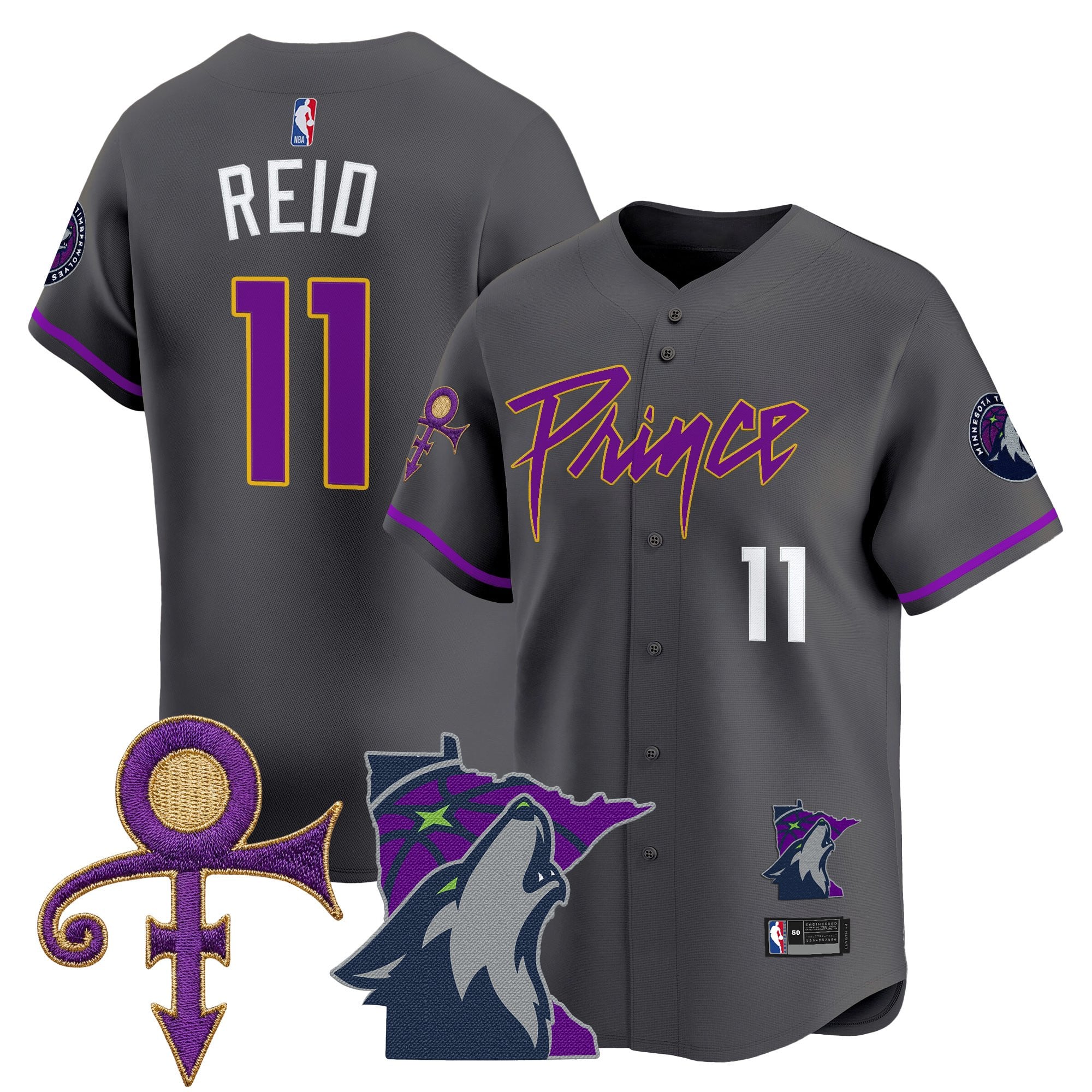 MIN Prince Patch Vapor Baseball Jersey - Stitched