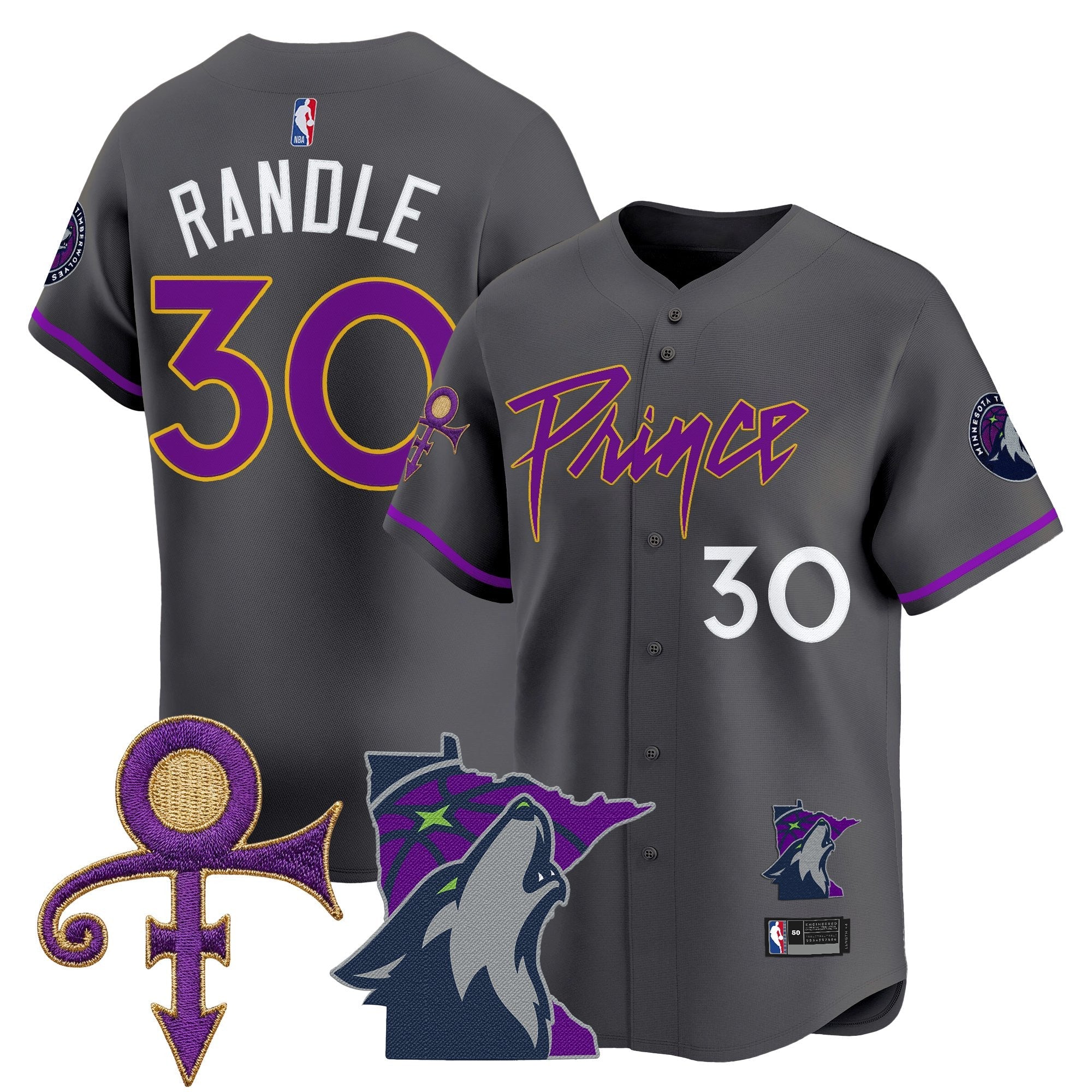 MIN Prince Patch Vapor Baseball Jersey - Stitched