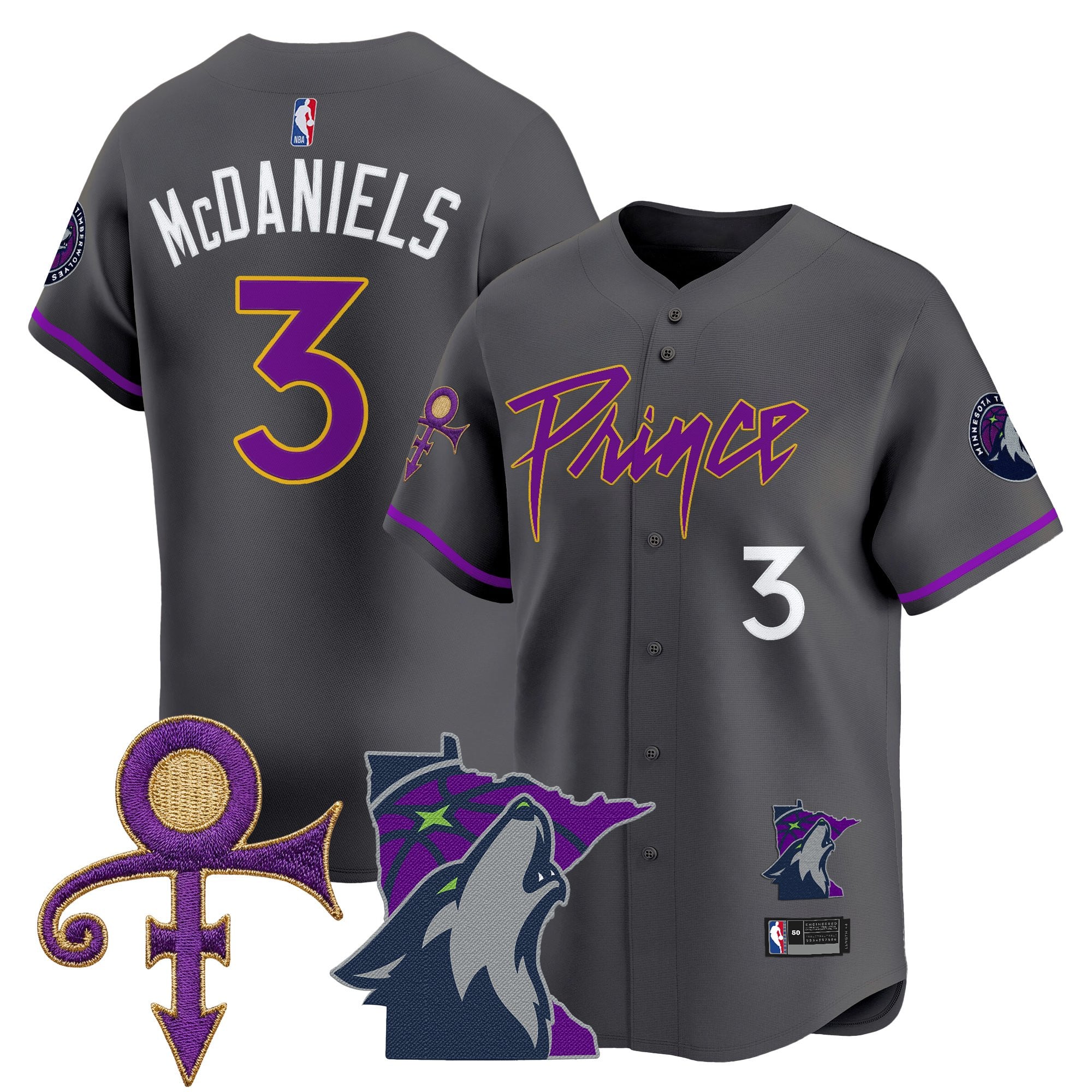 MIN Prince Patch Vapor Baseball Jersey - Stitched
