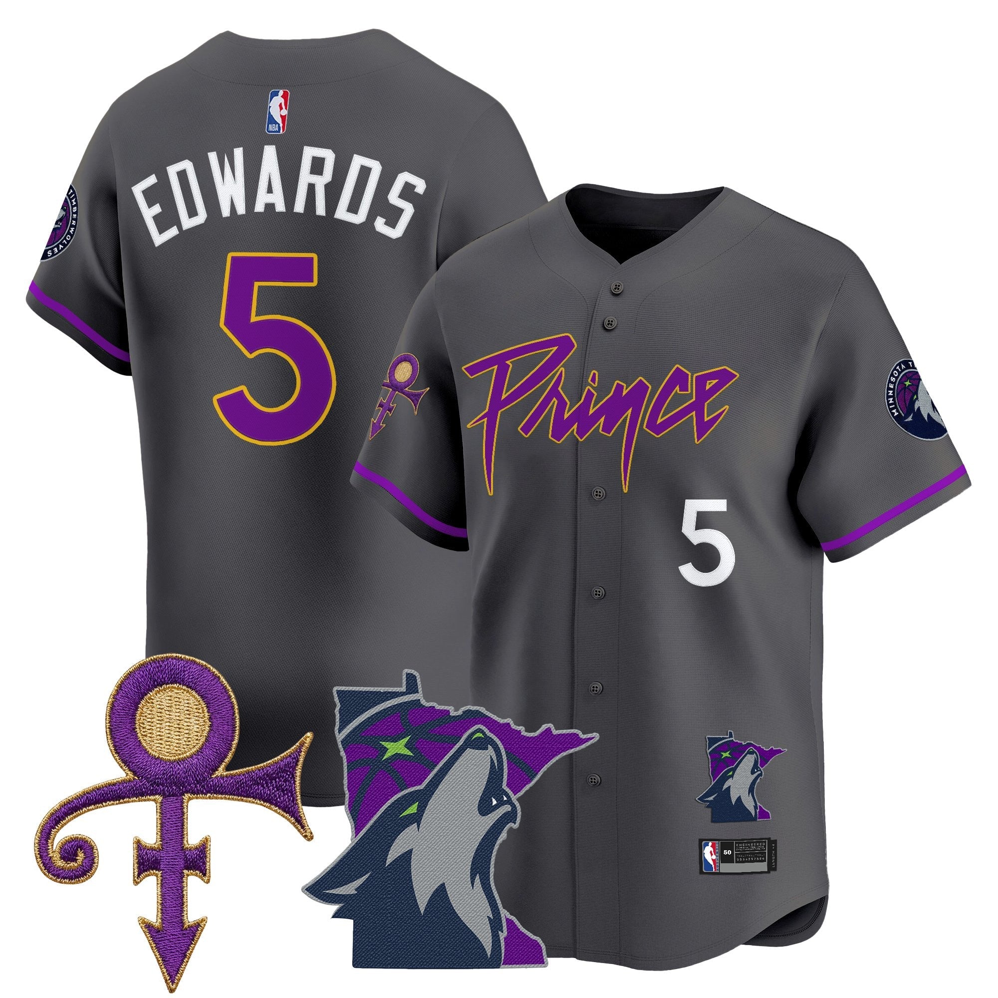 MIN Prince Patch Vapor Baseball Jersey - Stitched