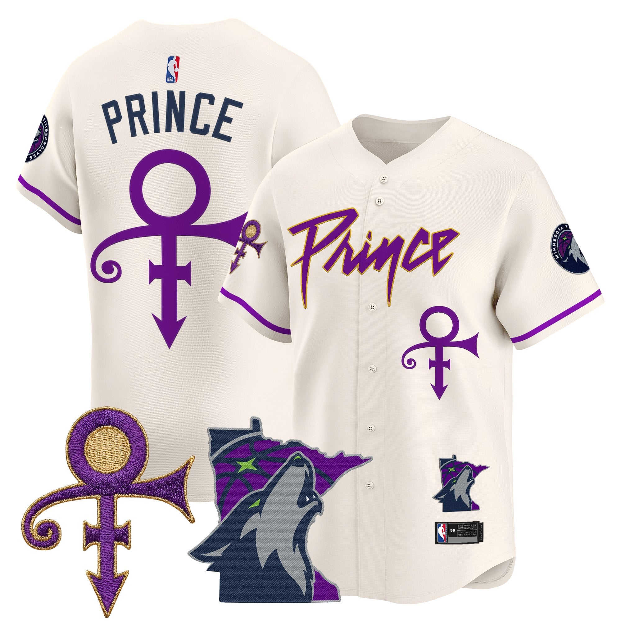 MIN Prince Patch Vapor Baseball Jersey - Stitched