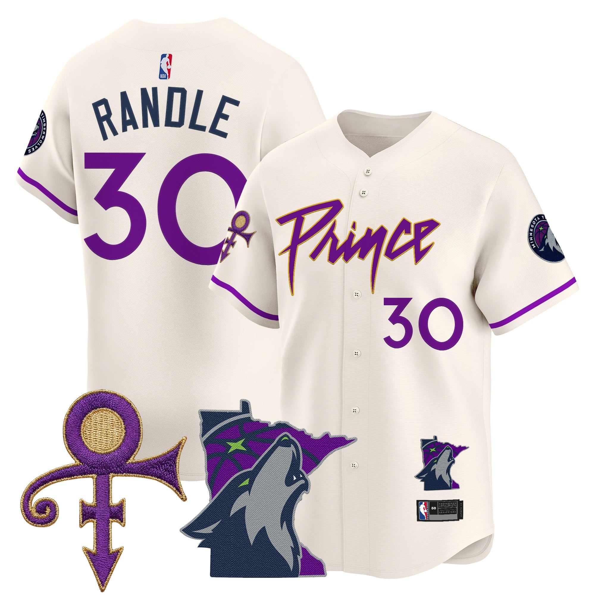 MIN Prince Patch Vapor Baseball Jersey - Stitched