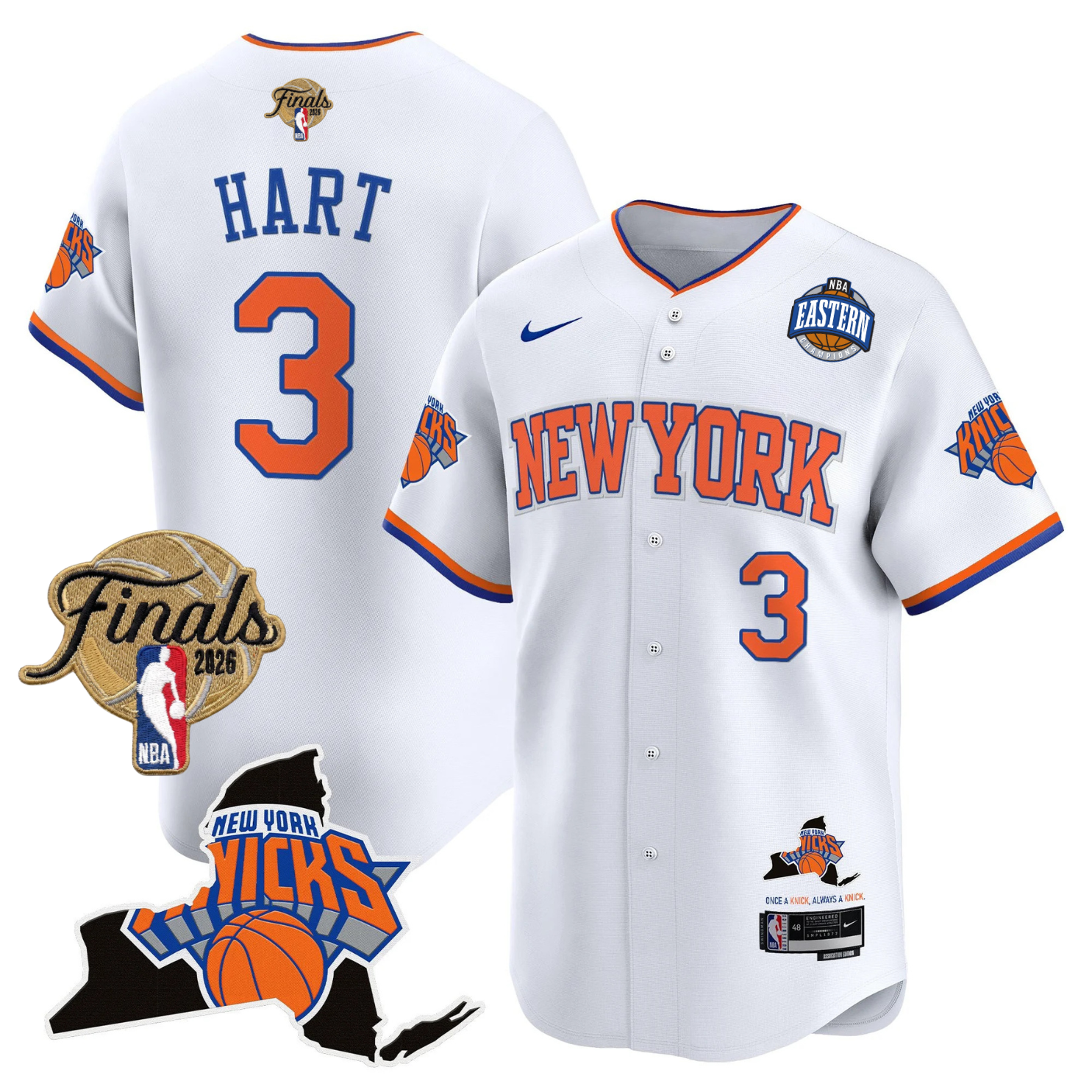 NYK 2026 Finals Vapor Baseball Jersey V2 - Stitched