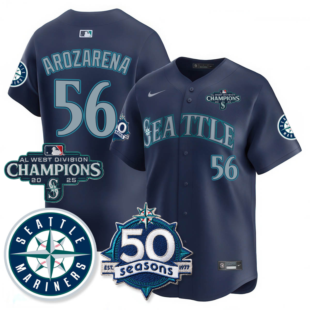 SEA Limited Teal Jersey - 50th Anniversary & AL West Division Champions - Stitched
