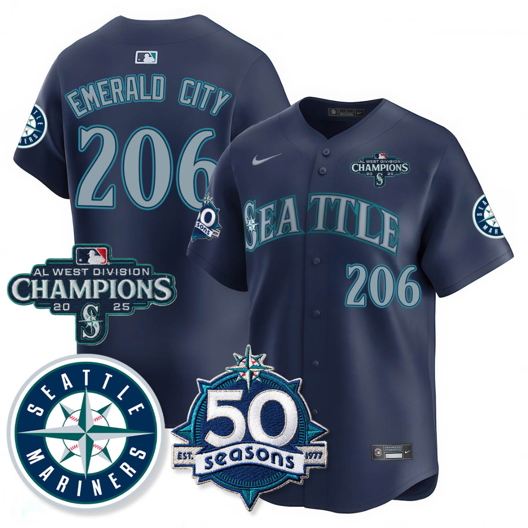 SEA Limited Teal Jersey - 50th Anniversary & AL West Division Champions - Stitched
