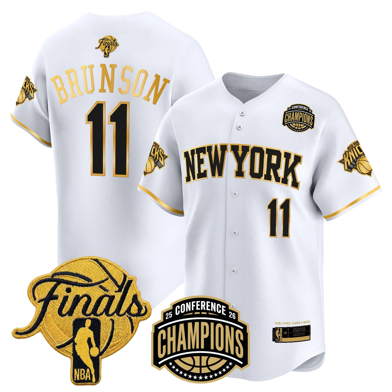 NYK 2026 Finals Vapor Baseball Gold Jersey - Stitched