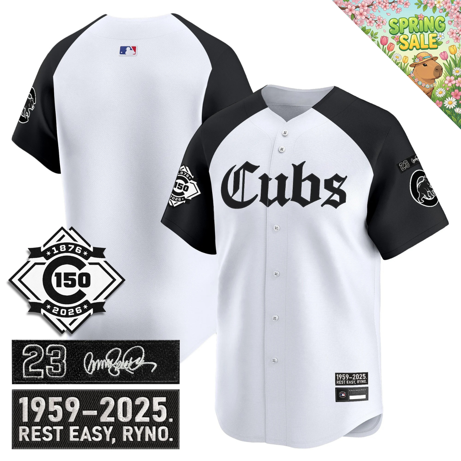 CHC 'Ryne Sandberg Tribute' & 150th anniversary patch Limited Gothic Jersey - Stitched
