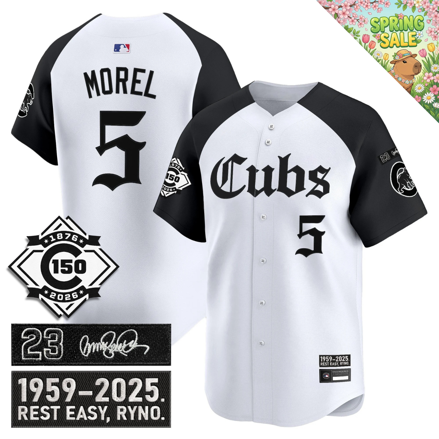 CHC 'Ryne Sandberg Tribute' & 150th anniversary patch Limited Gothic Jersey - Stitched