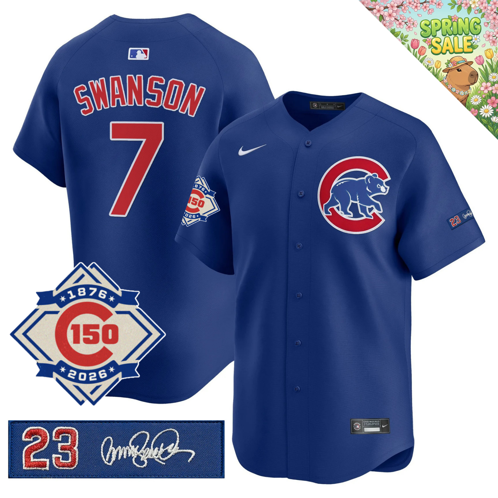 CHC 150th Anniversary & 'Ryne Sandberg Tribute' Limited Blue Jersey - Stitched