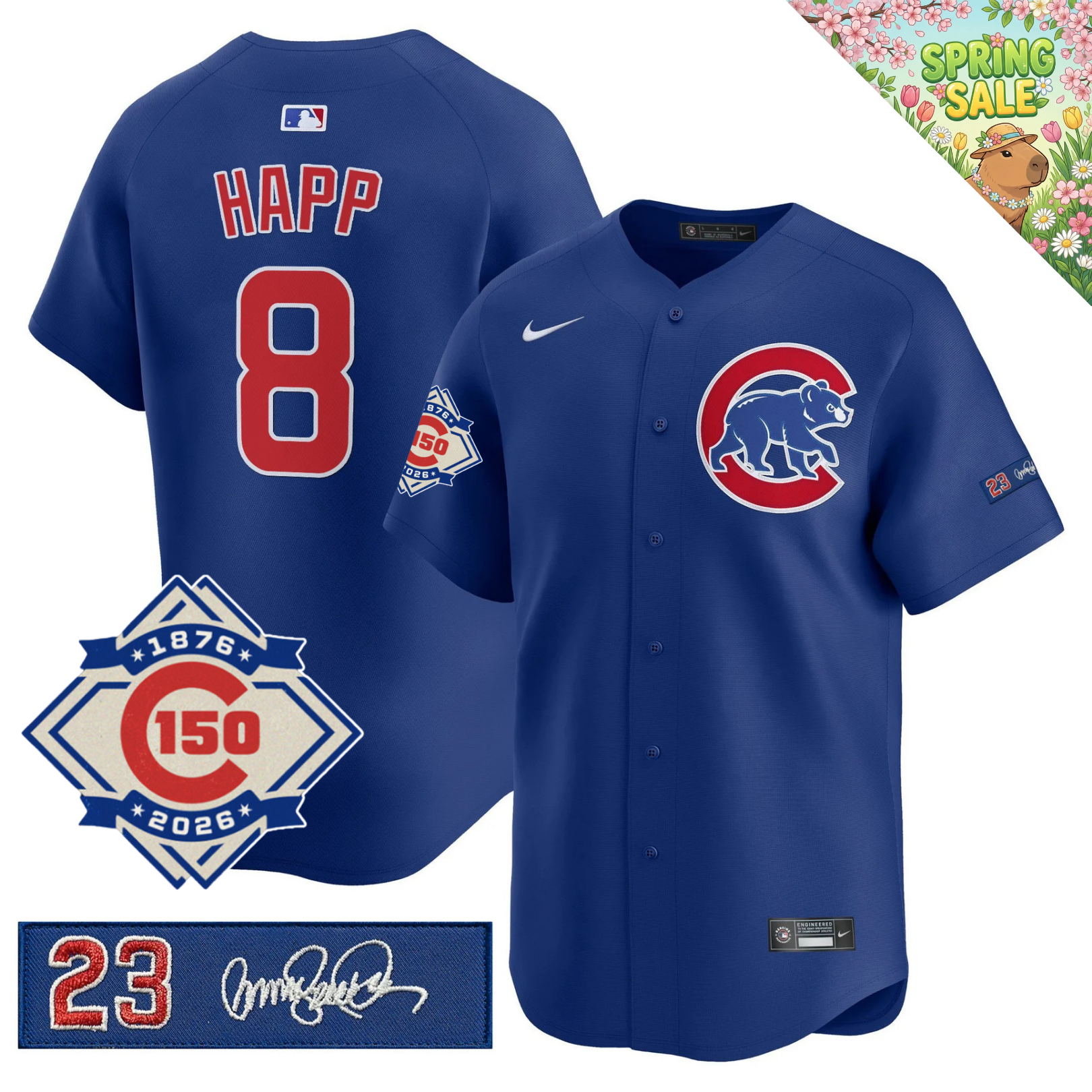 CHC 150th Anniversary & 'Ryne Sandberg Tribute' Limited Blue Jersey - Stitched