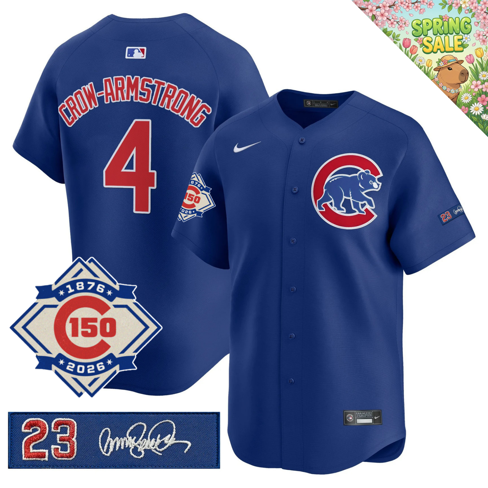 CHC 150th Anniversary & 'Ryne Sandberg Tribute' Limited Blue Jersey - Stitched