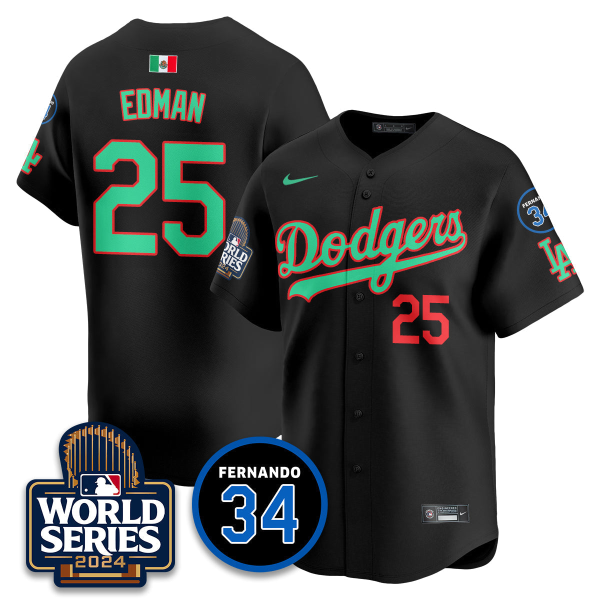 Dodgers Mexico World Series Jersey - Stitched