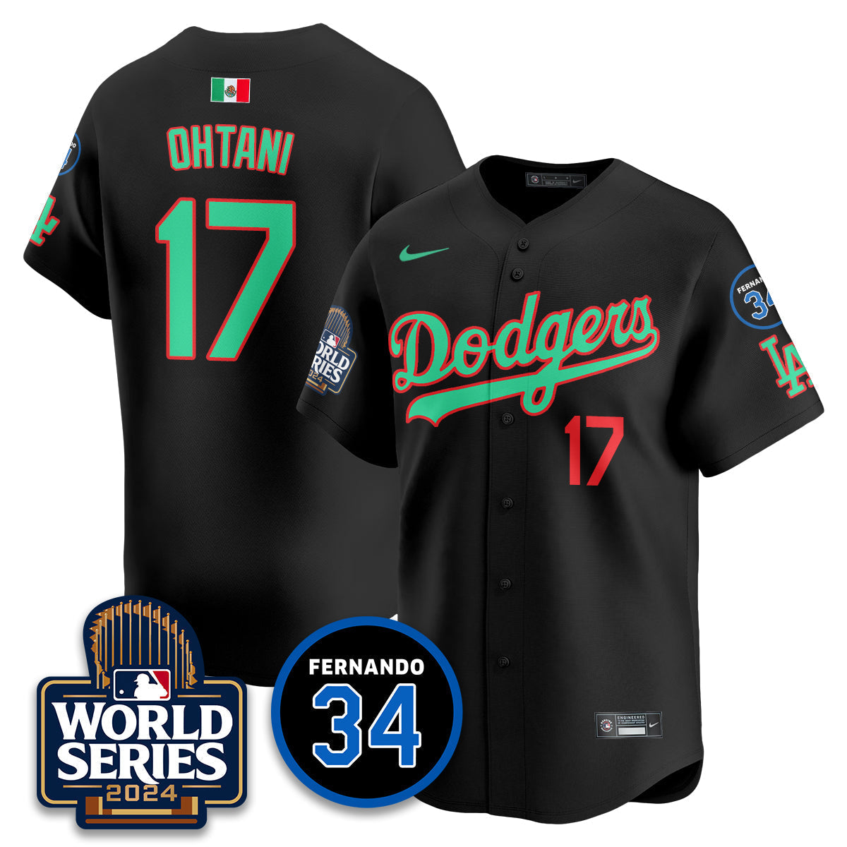 Dodgers Mexico World Series Jersey - Stitched