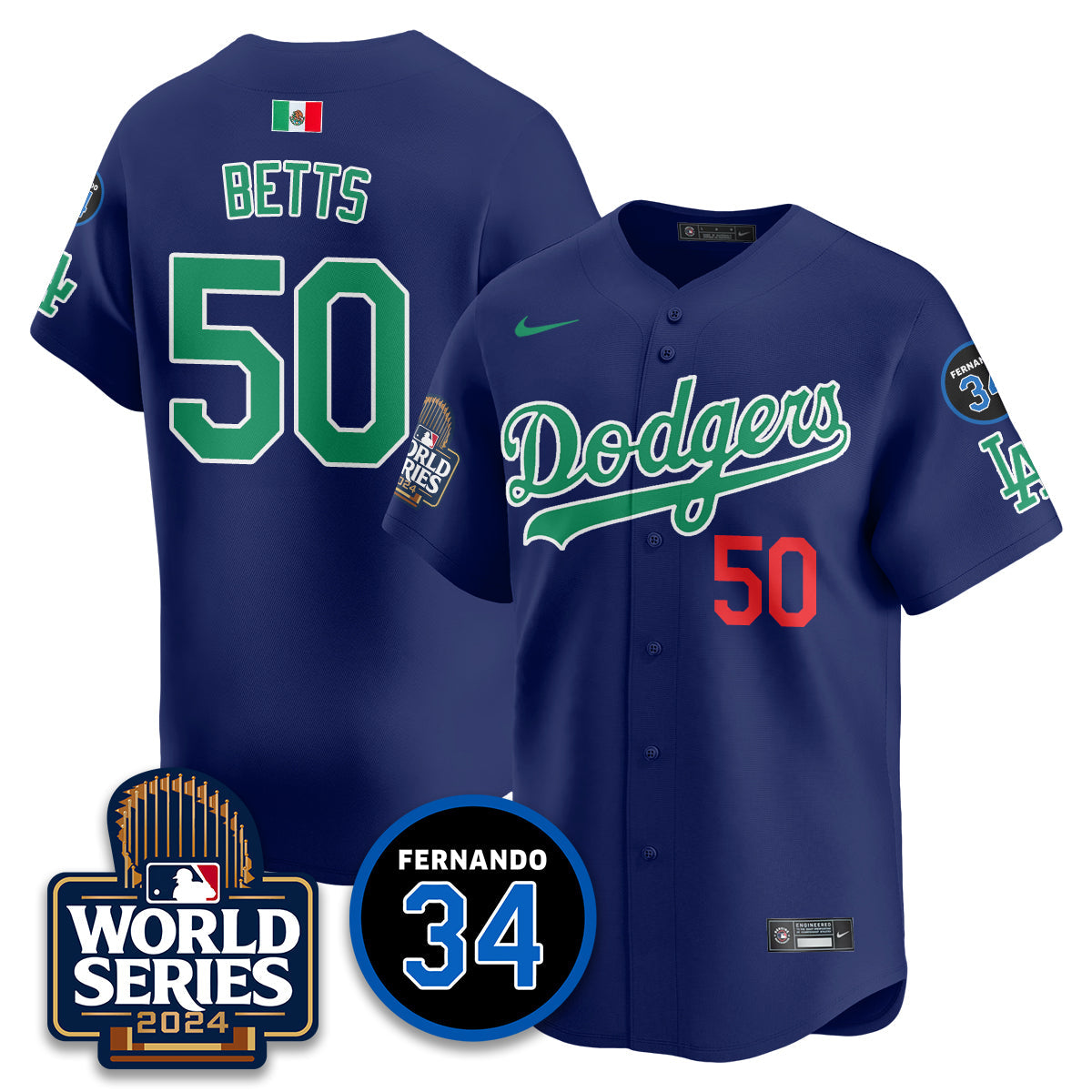 Dodgers Mexico World Series Jersey - Stitched