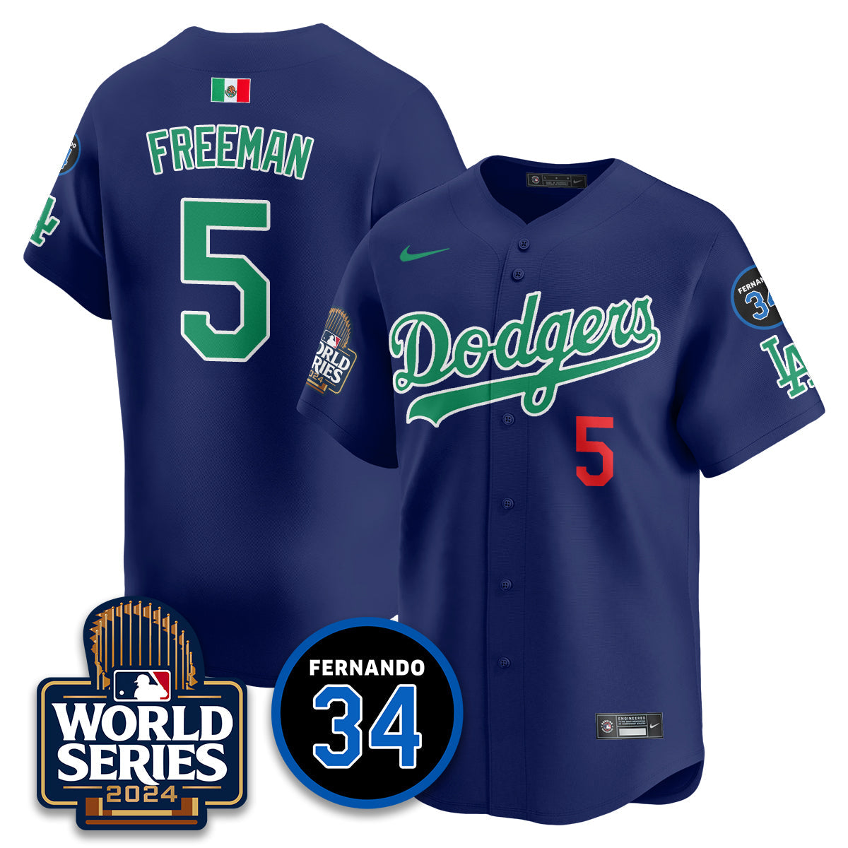 Dodgers Mexico World Series Jersey - Stitched
