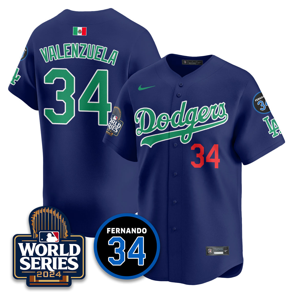 Dodgers Mexico World Series Jersey - Stitched