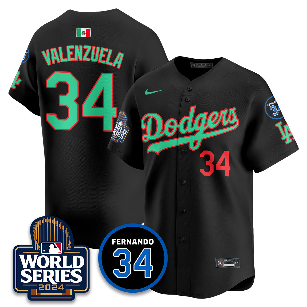 Dodgers Mexico World Series Jersey - Stitched