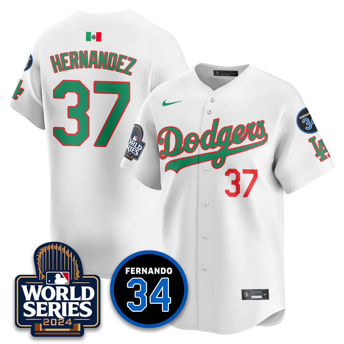 Dodgers Mexico World Series Jersey - Stitched