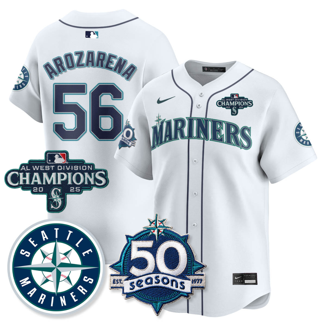 SEA Limited Teal Jersey - 50th Anniversary & AL West Division Champions - Stitched