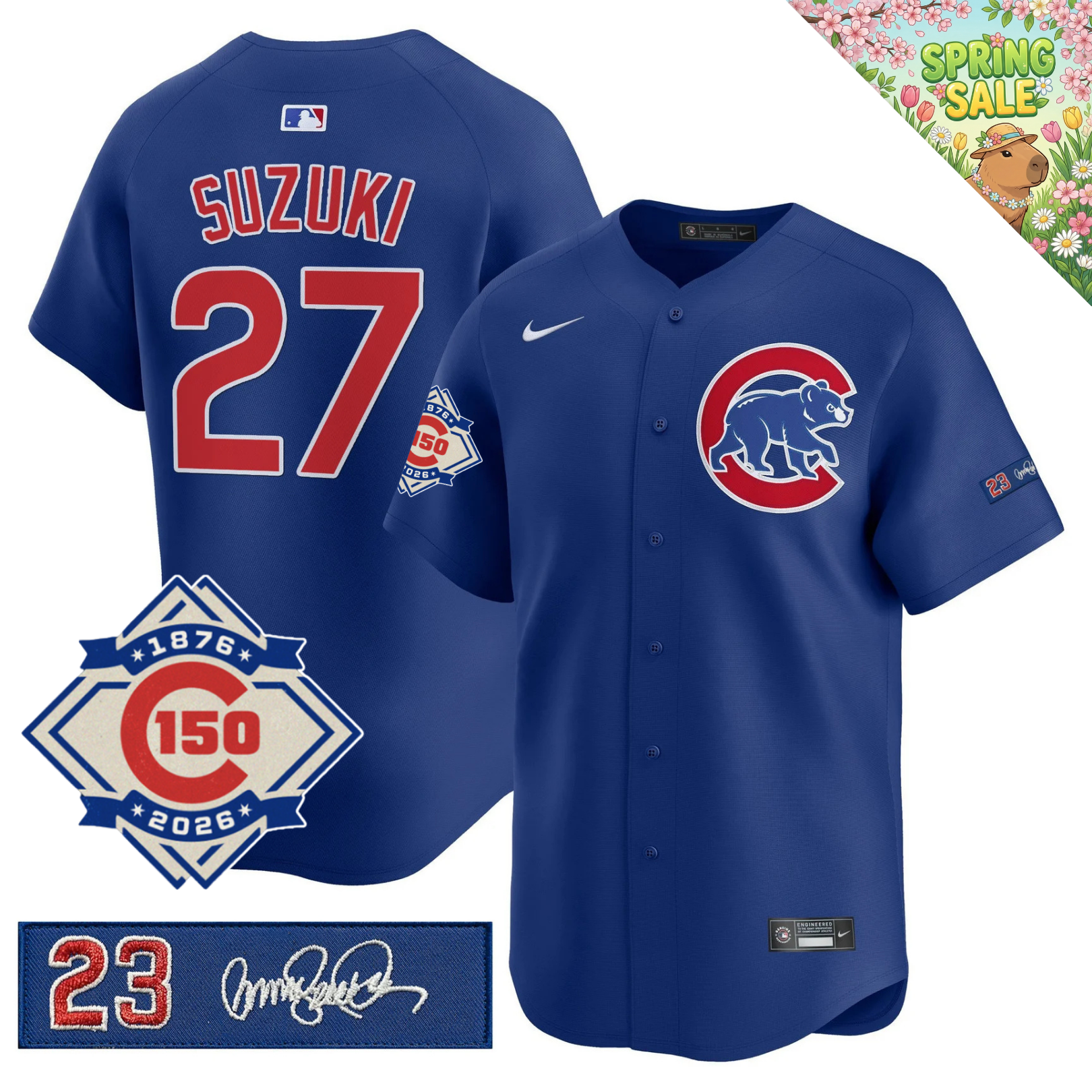 CHC 150th Anniversary & 'Ryne Sandberg Tribute' Limited Blue Jersey - Stitched