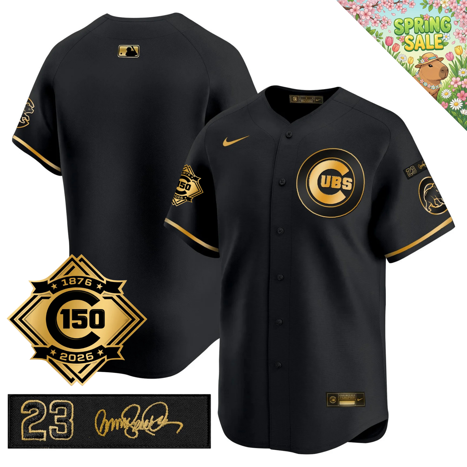 CHC 150th Anniversary & 'Ryne Sandberg Tribute' Limited Gold Jersey - Stitched