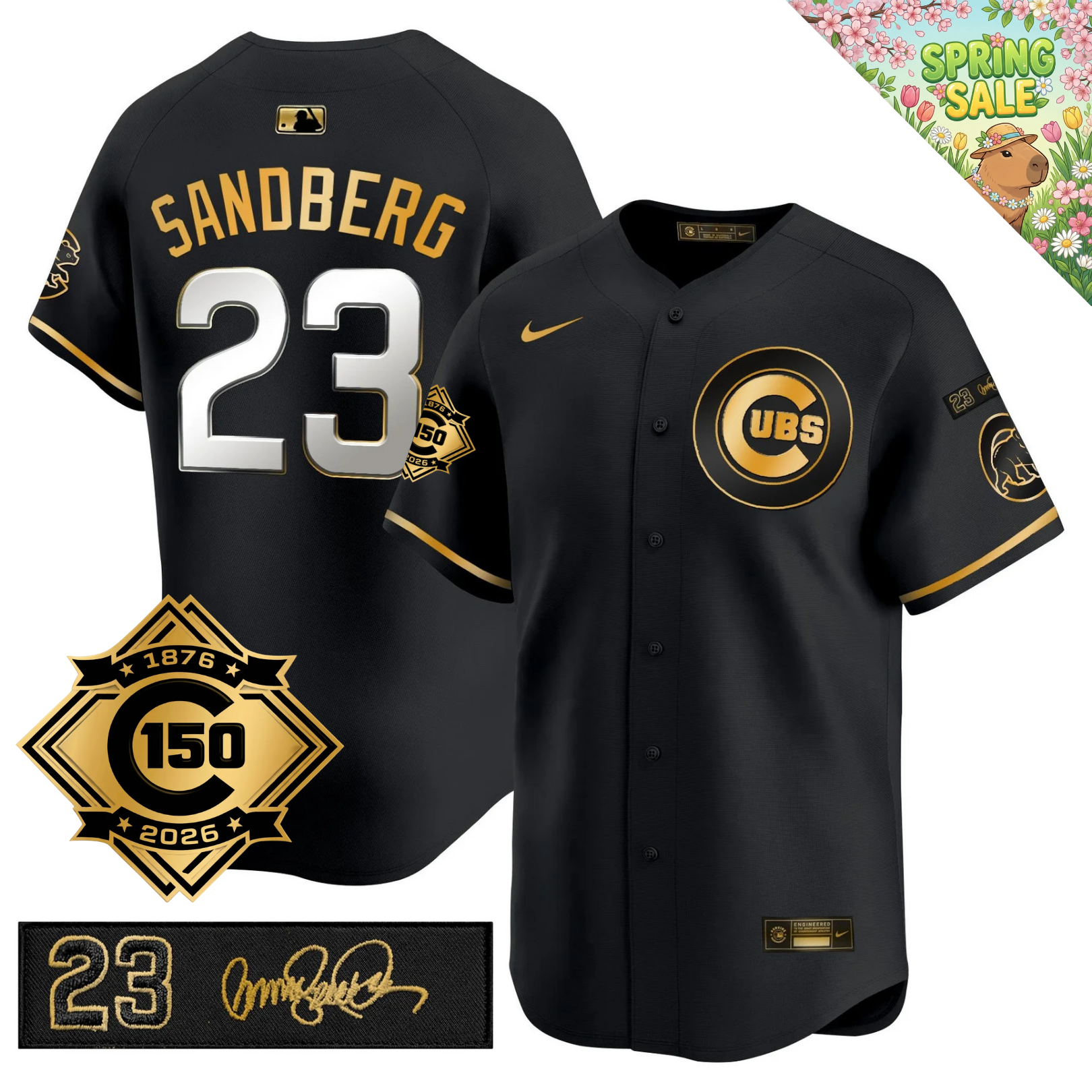 CHC 150th Anniversary & 'Ryne Sandberg Tribute' Limited Blue Jersey - Stitched