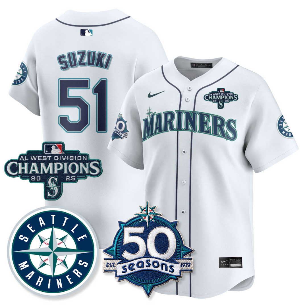SEA Limited Teal Jersey - 50th Anniversary & AL West Division Champions - Stitched