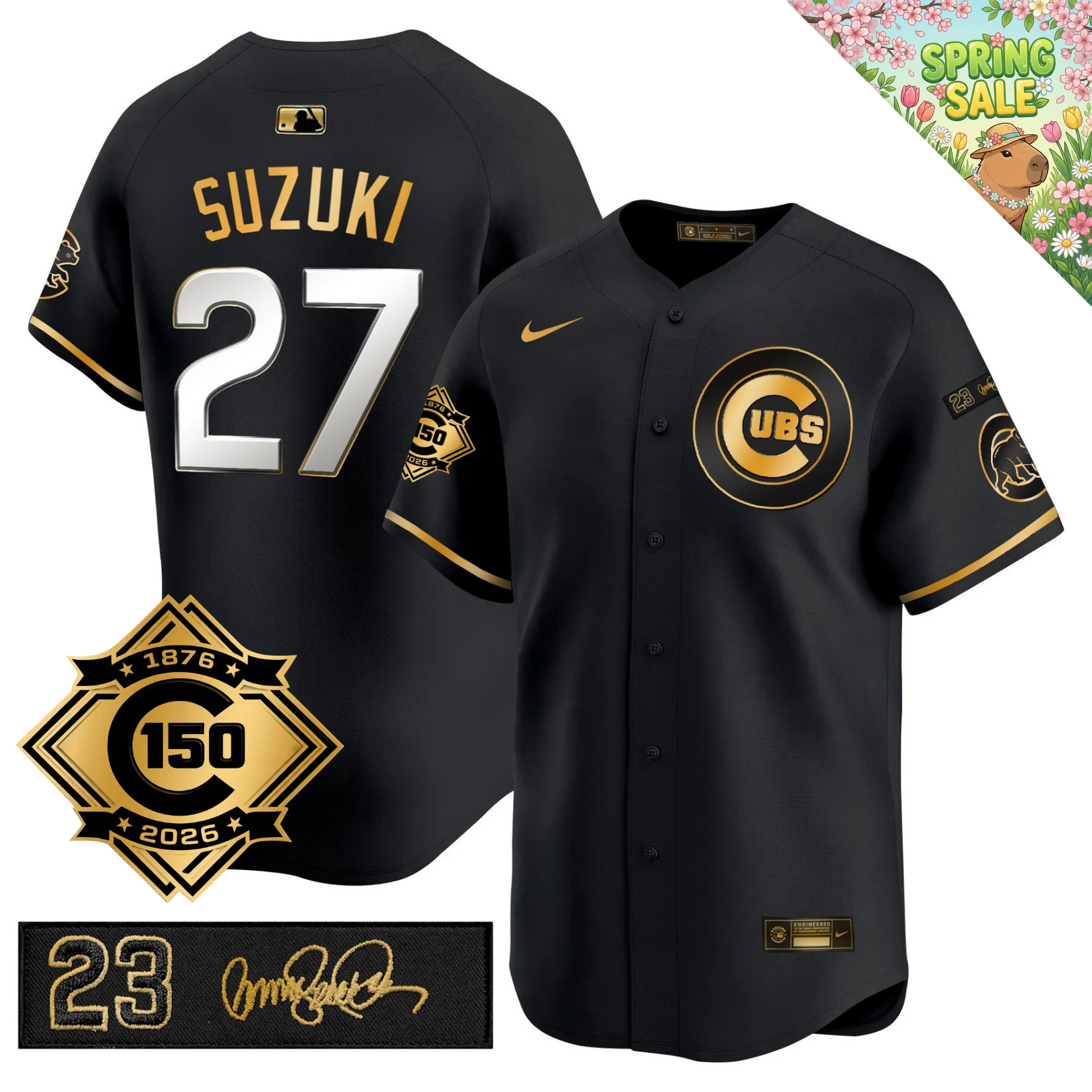CHC 150th Anniversary & 'Ryne Sandberg Tribute' Limited Gold Jersey - Stitched