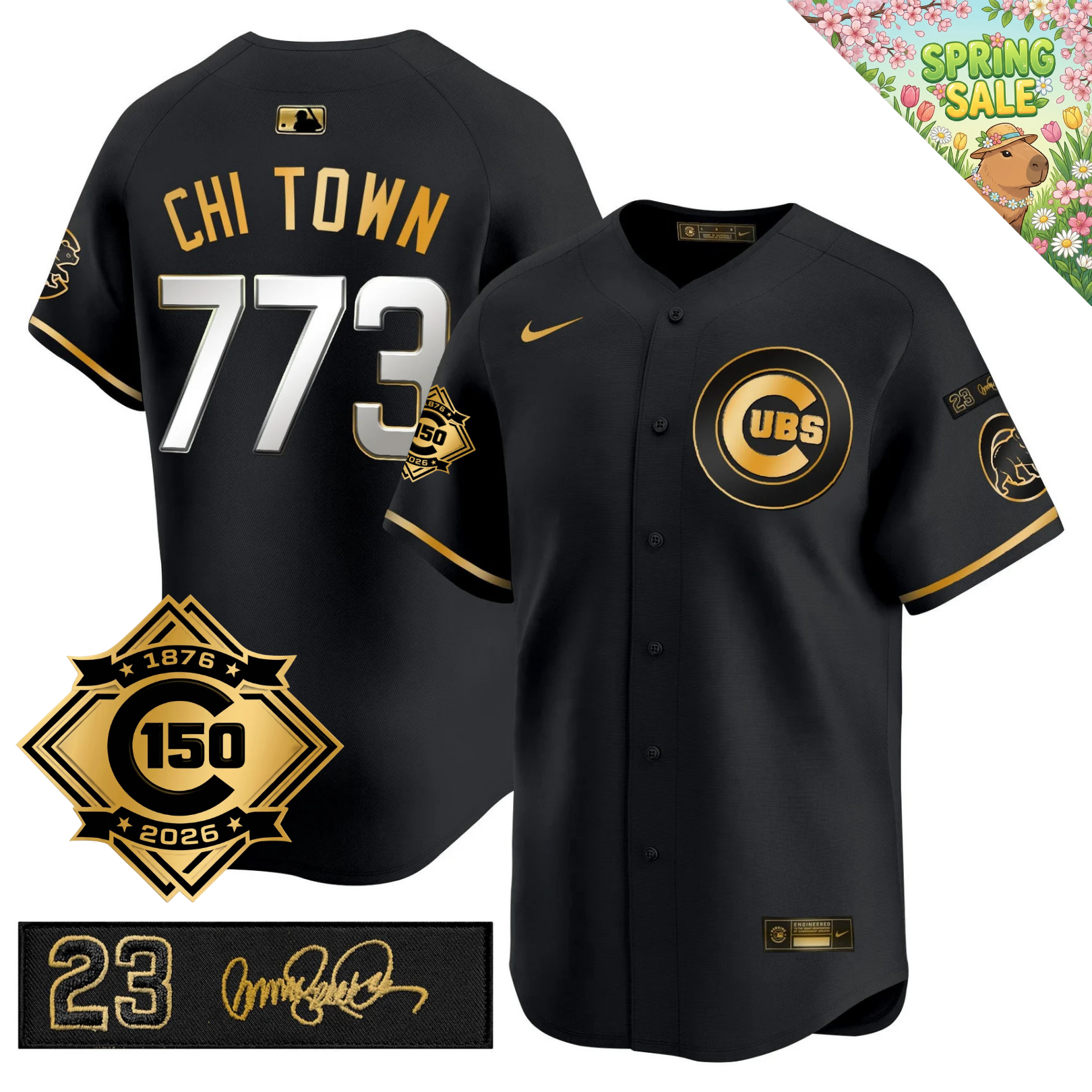 CHC 150th Anniversary & 'Ryne Sandberg Tribute' Limited Blue Jersey - Stitched