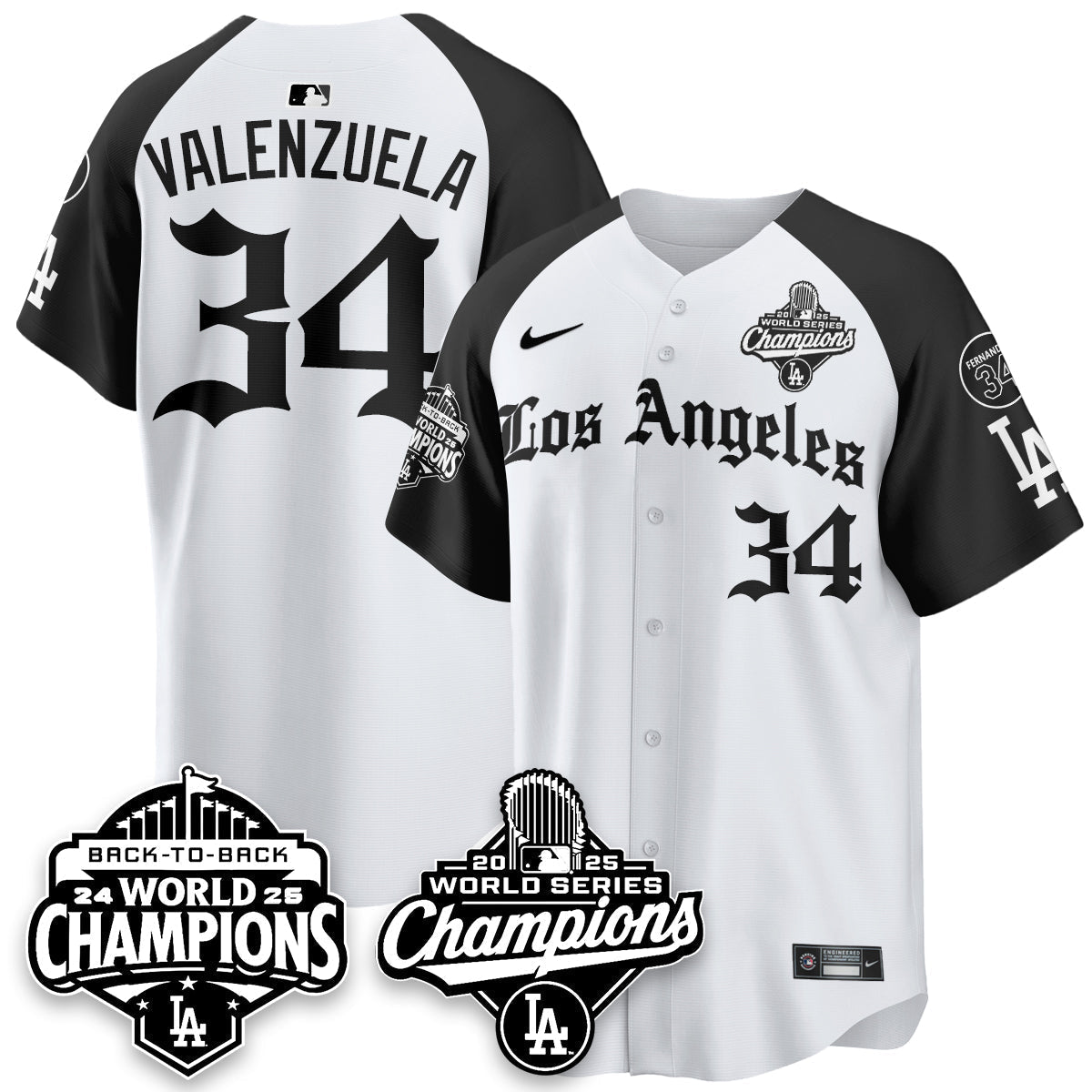 LAD 2025 World Series Champions Vapor Premier Limited Jersey - LA Gothic Edition - Stitched