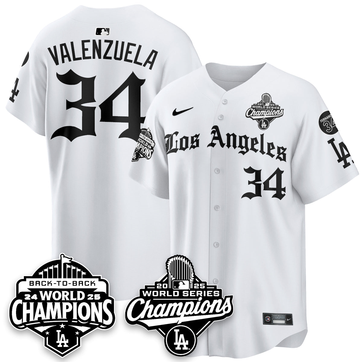 LAD 2025 World Series Champions Vapor Premier Limited Jersey - LA Gothic Edition - Stitched
