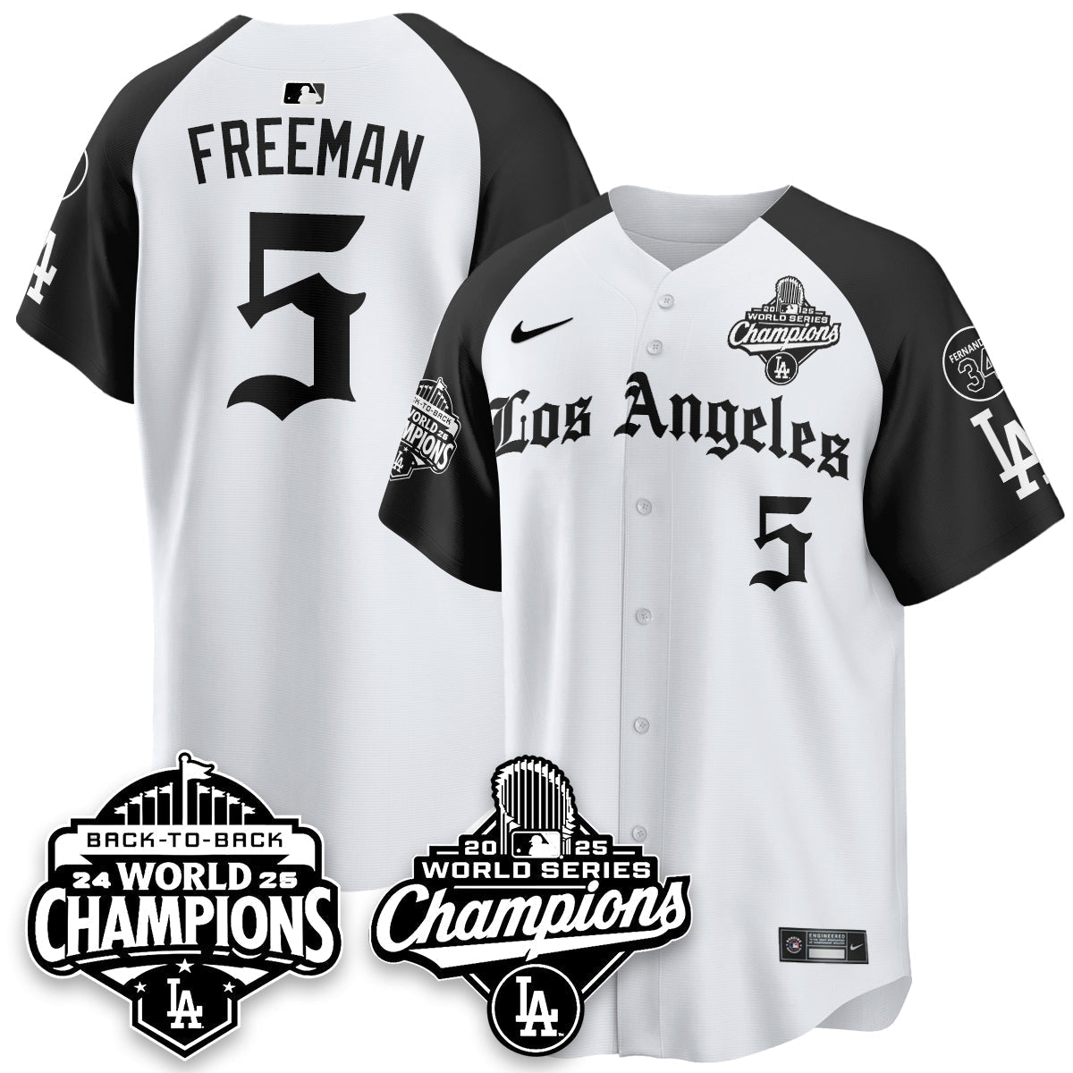 LAD 2025 World Series Champions Vapor Premier Limited Jersey - LA Gothic Edition - Stitched