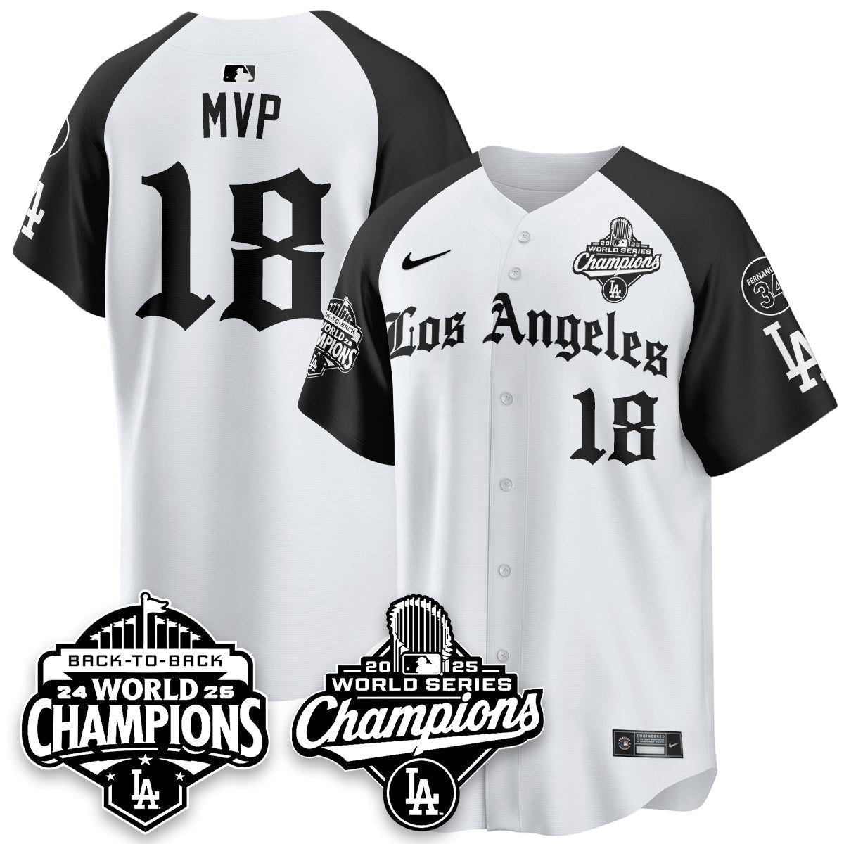 LAD 2025 World Series Champions Vapor Premier Limited Jersey - LA Gothic Edition - Stitched
