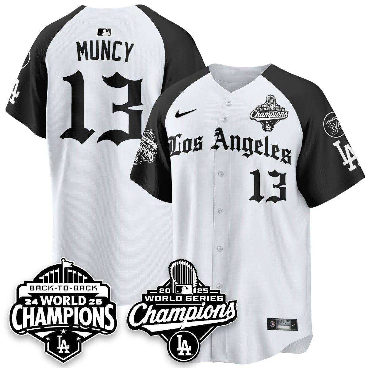 LAD 2025 World Series Champions Vapor Premier Limited Jersey - LA Gothic Edition - Stitched