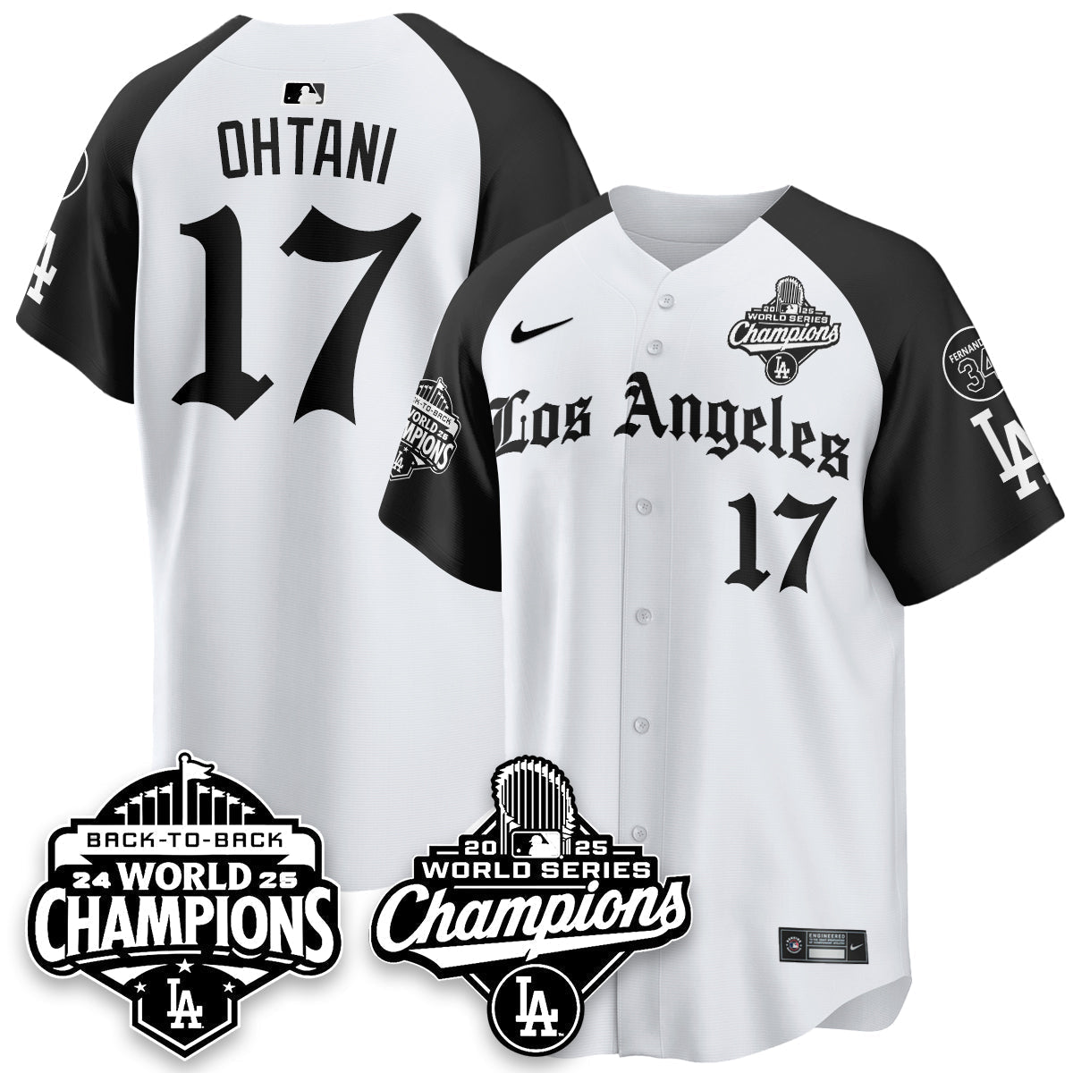 LAD 2025 World Series Champions Vapor Premier Limited Jersey - LA Gothic Edition - Stitched