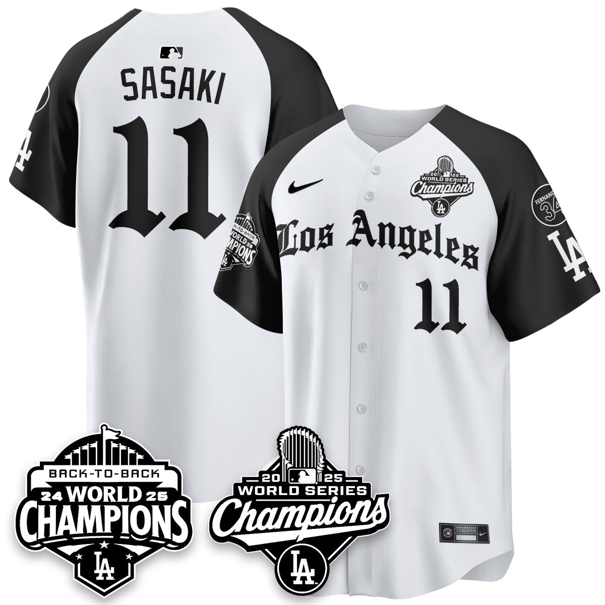 LAD 2025 World Series Champions Vapor Premier Limited Jersey - LA Gothic Edition - Stitched