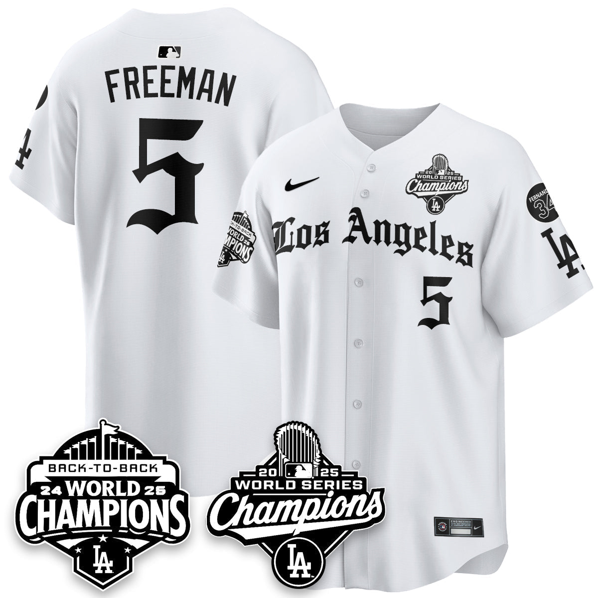 LAD 2025 World Series Champions Vapor Premier Limited Jersey - LA Gothic Edition - Stitched