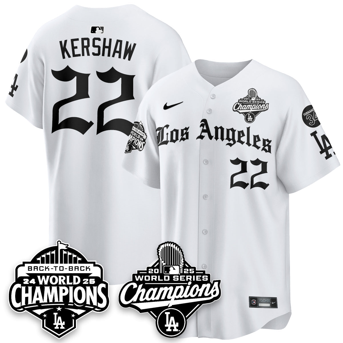 LAD 2025 World Series Champions Vapor Premier Limited Jersey - LA Gothic Edition - Stitched