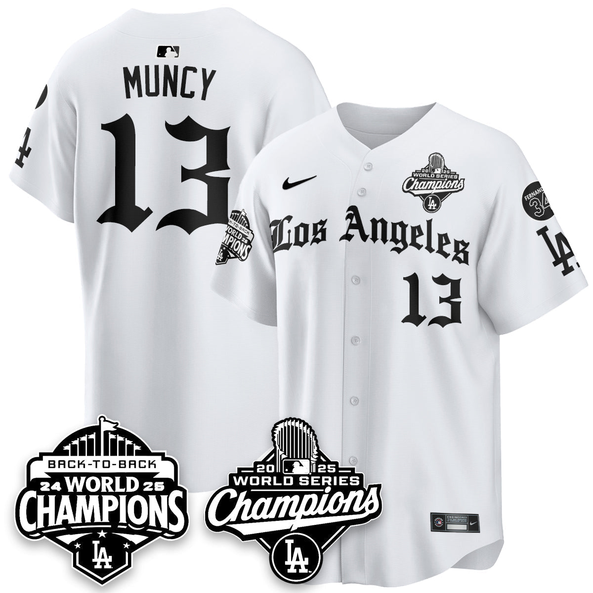 LAD 2025 World Series Champions Vapor Premier Limited Jersey - LA Gothic Edition - Stitched