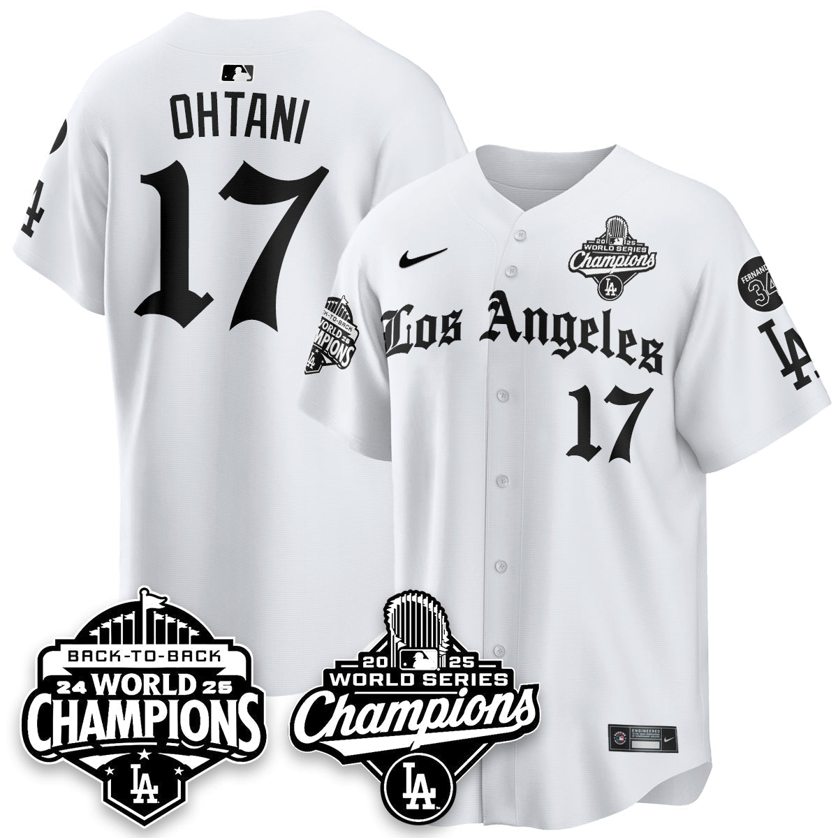 LAD 2025 World Series Champions Vapor Premier Limited Jersey - LA Gothic Edition - Stitched