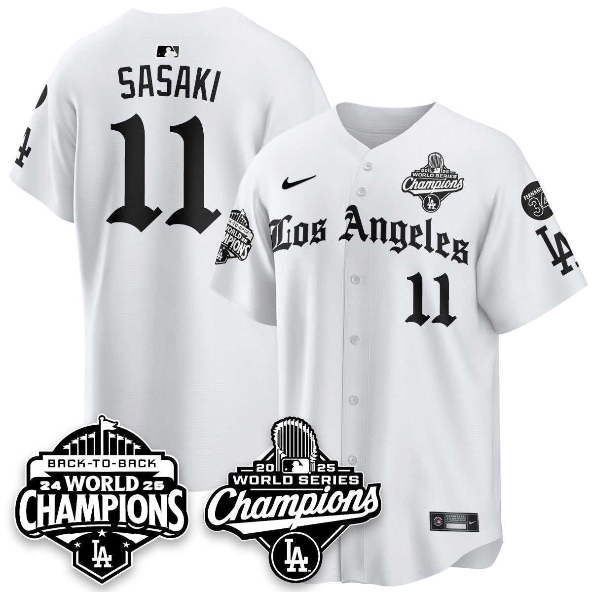 LAD 2025 World Series Champions Vapor Premier Limited Jersey - LA Gothic Edition - Stitched