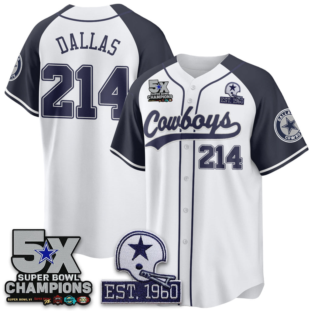 DAL 5-Time Champions Patch Limited Baseball Jersey - Stitched