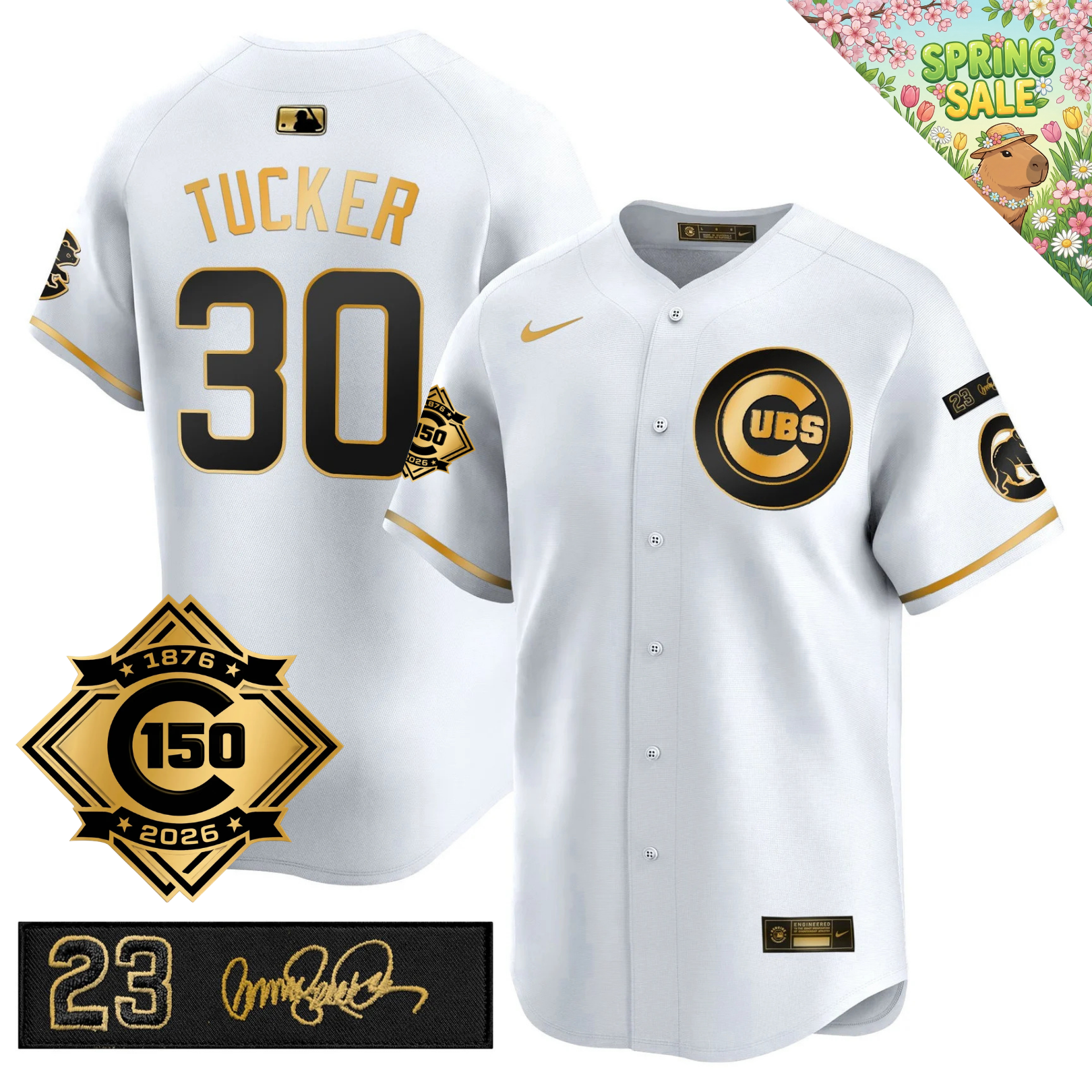 CHC 150th Anniversary & 'Ryne Sandberg Tribute' Limited Gold Jersey - Stitched