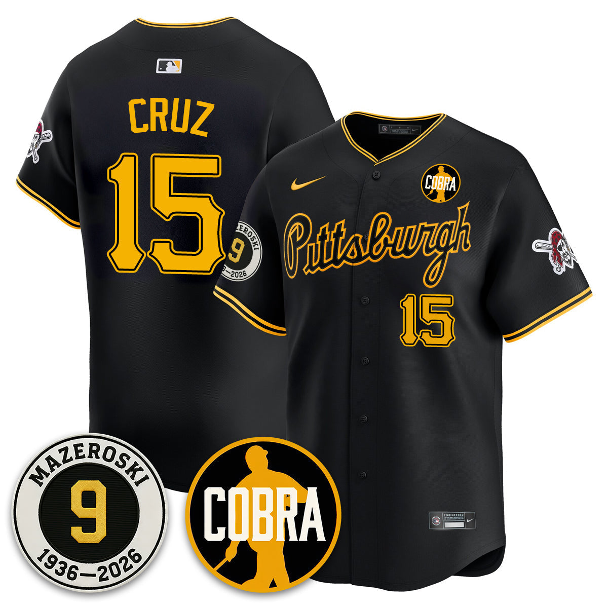 PIT Memories Vapor Limited Jersey - Bill Mazeroski Patch - Stitched