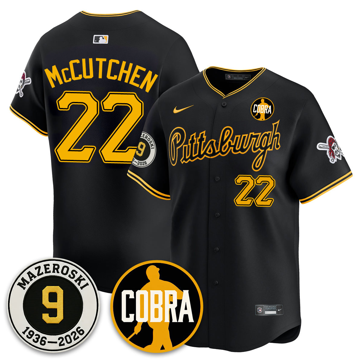 PIT Memories Vapor Limited Jersey - Bill Mazeroski Patch - Stitched