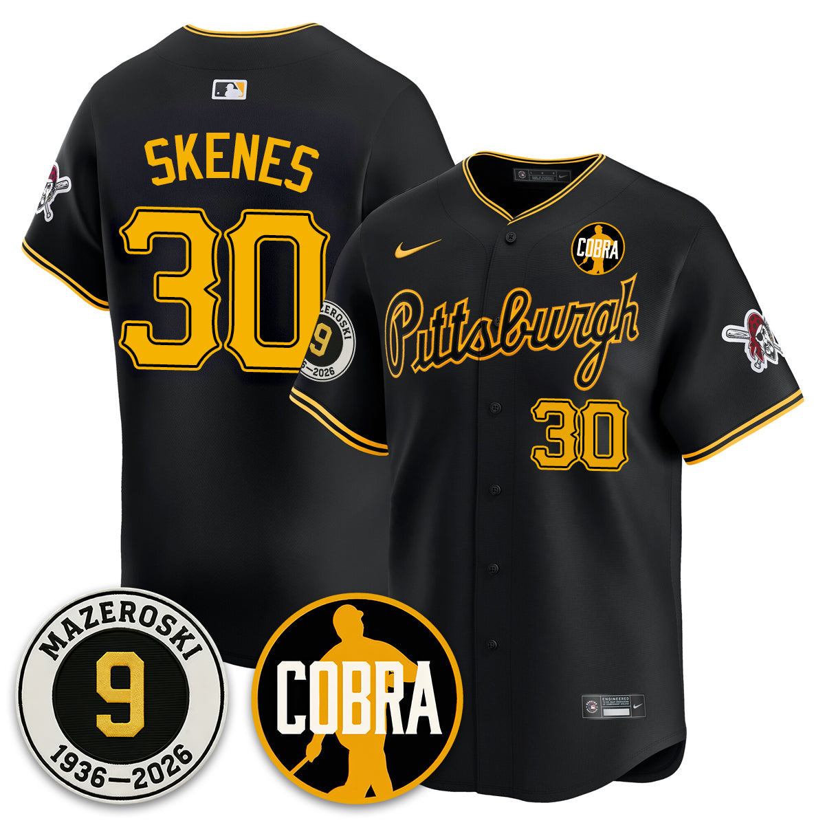 PIT Memories Vapor Limited Jersey - Bill Mazeroski Patch - Stitched