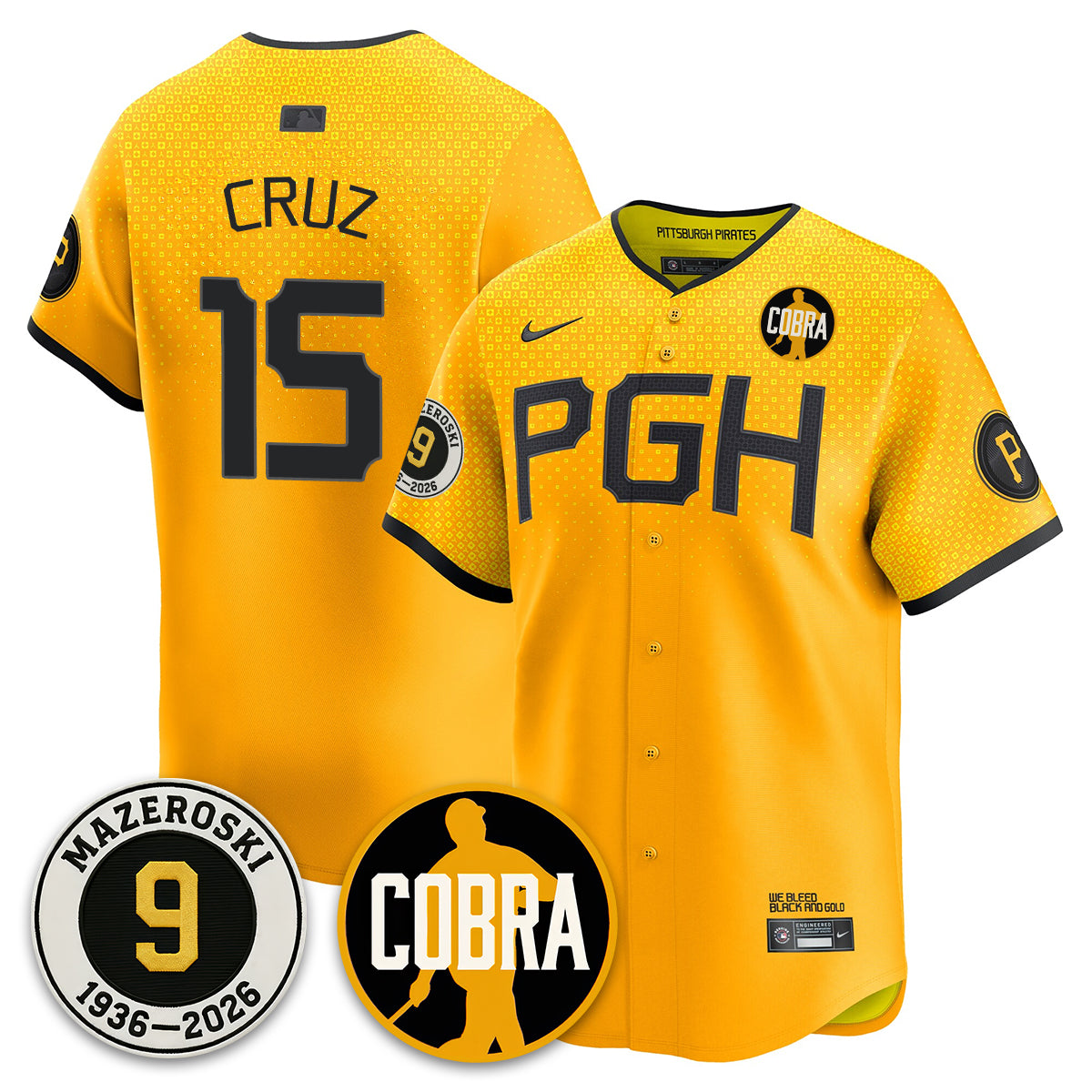 PIT Memories Vapor Limited Jersey - Bill Mazeroski Patch - Stitched