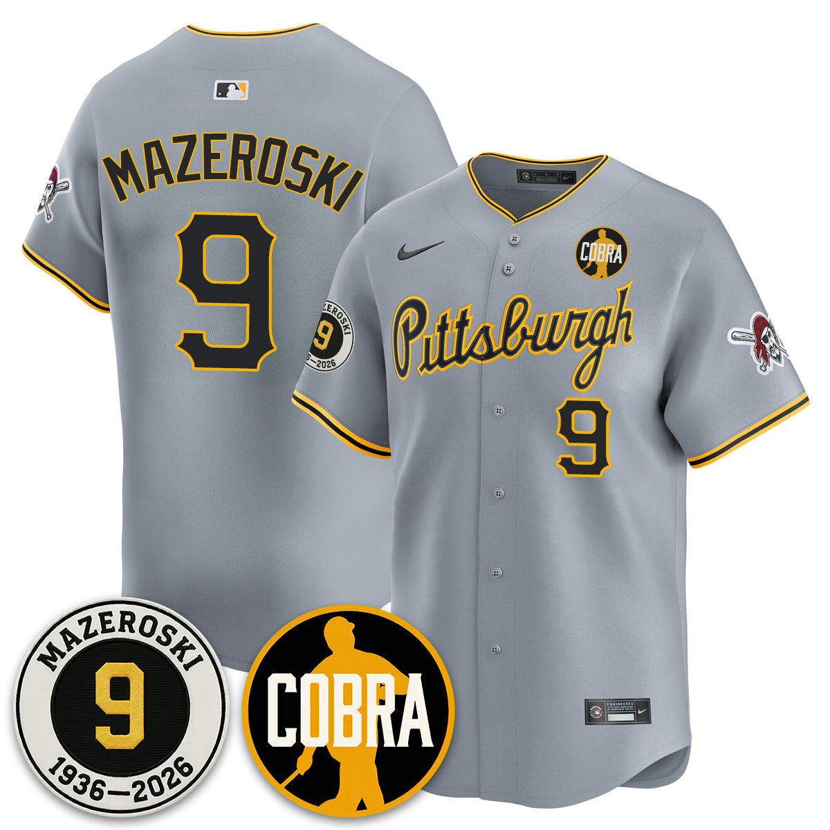 PIT Memories Vapor Limited Jersey - Bill Mazeroski Patch - Stitched